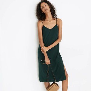 NWT Madewell Silk Eva Side-Slit Slip Dress